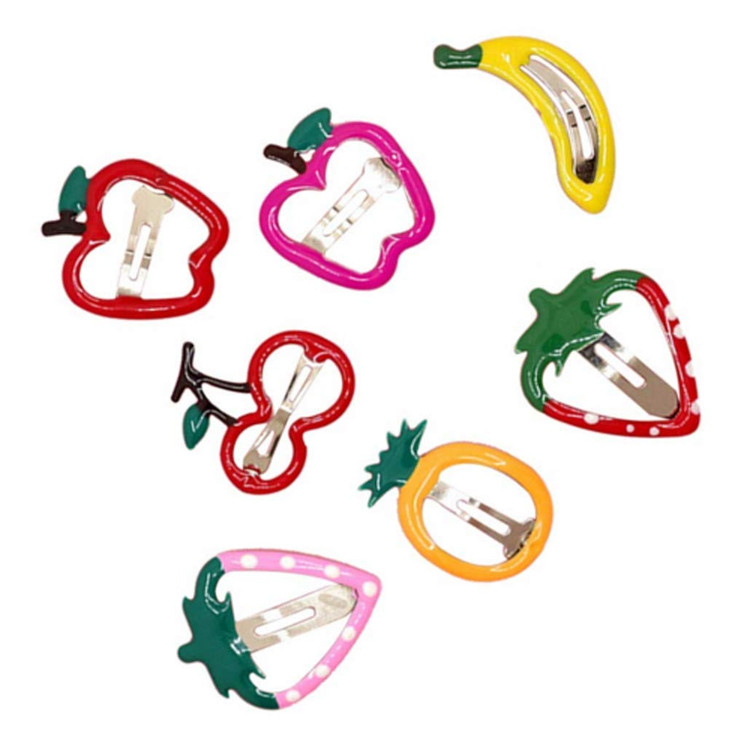 12 Pcs Cartoon Fruit Shape Snap Hair Clips No Slip Hair Snap Barrettes Hair Accessories for Women and Girls Random Patte