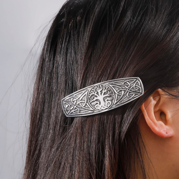 TEAMER Fashion Vintage Celtic Knot Hair Clip Metal Barrettes Hair Accessories Pattern Engraved Headwear Styling Gifts fo