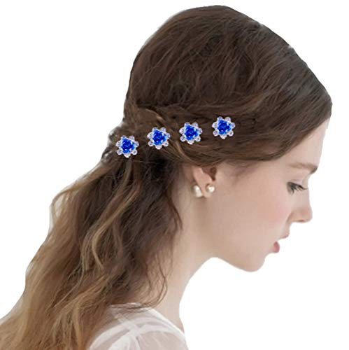 inSowni 40pcs Bridal Wedding Rhinestone Rose Flower Ushaped Hair Pins 6pcs Twist Pearl Hairpins Headpiece Set in Gift Bo