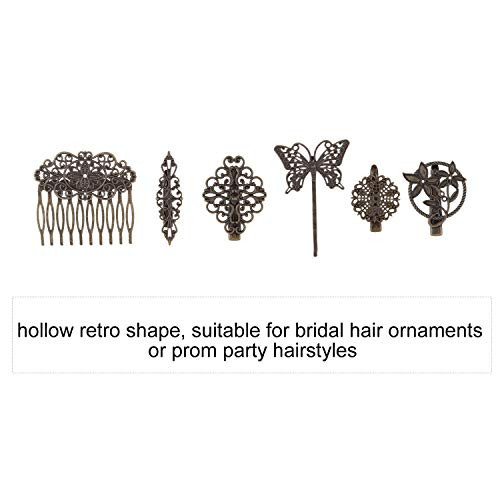 Lawie 24 Pack Vintage Retro Boho Decorative Metal Hair Clips Barrettes Butterfly Flower Leaf Feather Duckbill Alligator