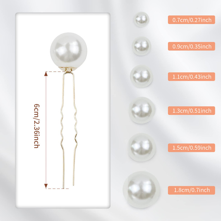 inSowni 54 Pieces Wedding Gold Ushaped Sparkly Pearl Hair Pins Bridal Bobby Hairpins Prom Formal Party Headpieces for Br