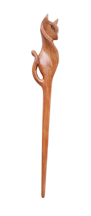 Marycrafts Cat Wooden Hair Stick For Buns Hair Fork For Women Long Hair