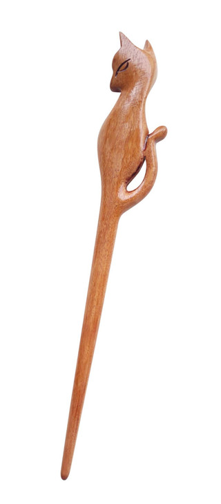Marycrafts Cat Wooden Hair Stick For Buns Hair Fork For Women Long Hair
