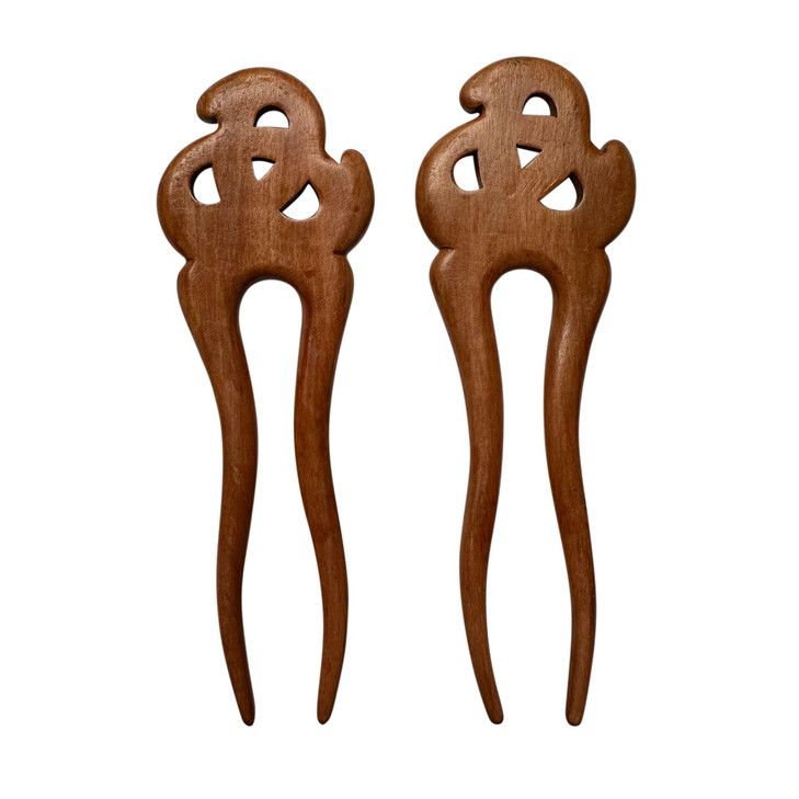 Marycrafts Set 2 Wooden Celtic Knot Hair Fork Hairfork Hair Pin Hairpin Hair Accessory Hair Toy Handmade