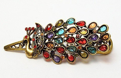 Beautiful Jewelry Peacock Design Crystal Women Rhinestones Hair Clips Hair Pin for Wedding Bridal Party Headdress Hair A