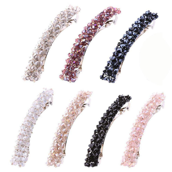 TOPYHL Hair Barrettes Hair Clips Crystal Rhinestone Hair Pins French Design Bridal Fashion for Women Teens Girls Hair St