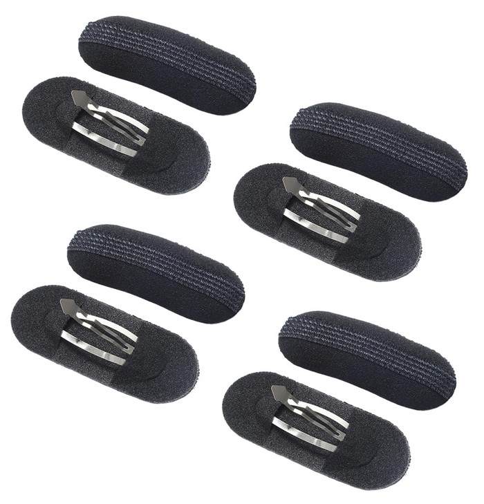 10 Pcs Black Sponge Bump Up Hair Clip Volume Padding Bun Updo Magic Head Insert Hair Barrettes Maker Tool Hairpins Hair