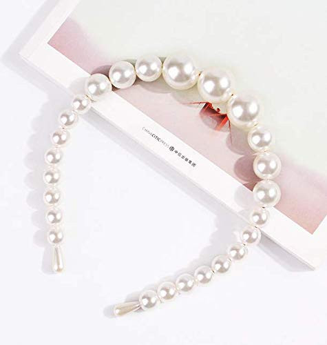 Aeyistry 1Pieces Pearls Headbands Elegant White Faux Pearl Pearl Headbands Hair Hoops Hair Accessories for Women and Gir