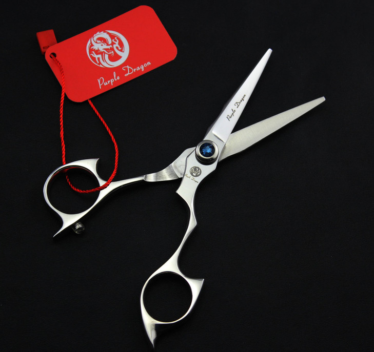 Purple Dragon 50 inch 440C Sliver Salon Hair Cutting Scissors Barber Shears with Bag Perfect for Professional Hairdresse