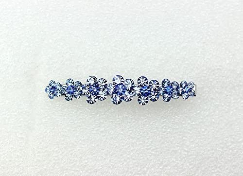 Faship Gorgeous Blue Crystal Floral Small Alligator Hair Clip