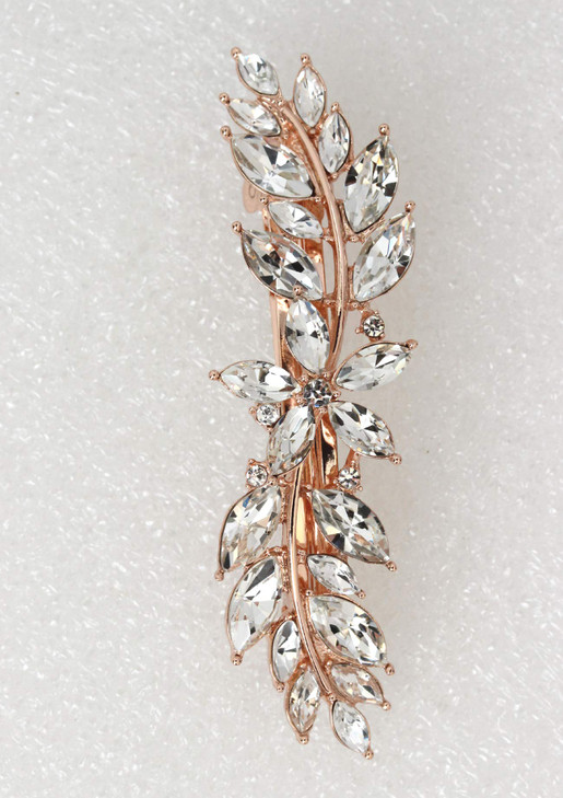 Faship Gorgeous Clear Rhinestone Crystal Small Floral Hair Barrette Clip
