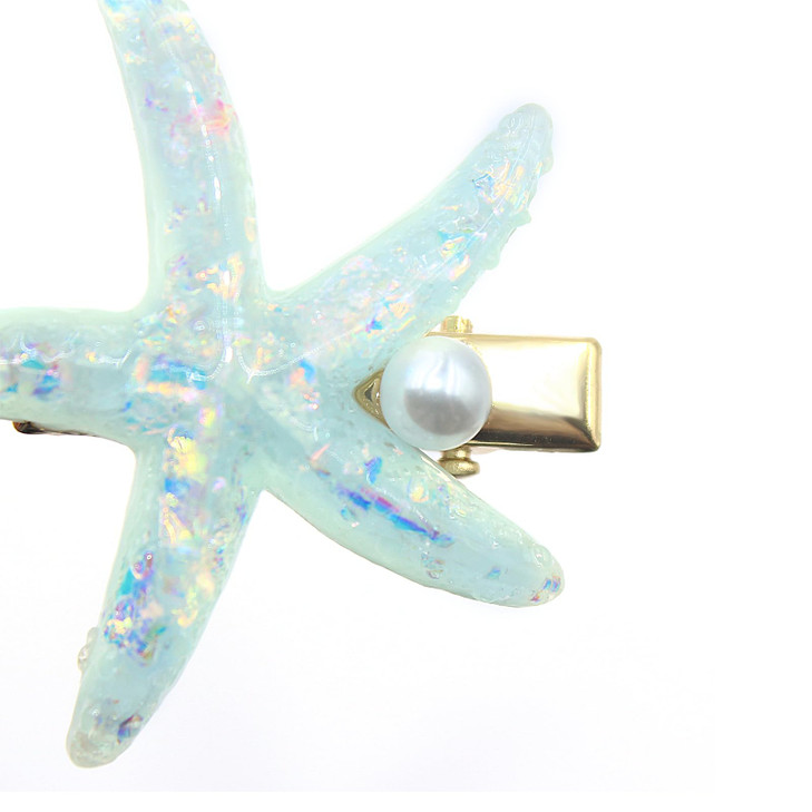IKUHRMO Starfish Shell Pearl Hair Clip Set Artificial Mermaid Costume Hairpin Princess Headwear for Girls Women Hair Acc