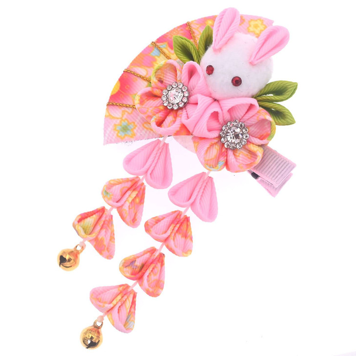 Japanese Hair Clips Kimono Flower HairPin Women Girls Kimono Hanfu Rabbit Hair Accessories Kanzashi Flower Hair Tie Band