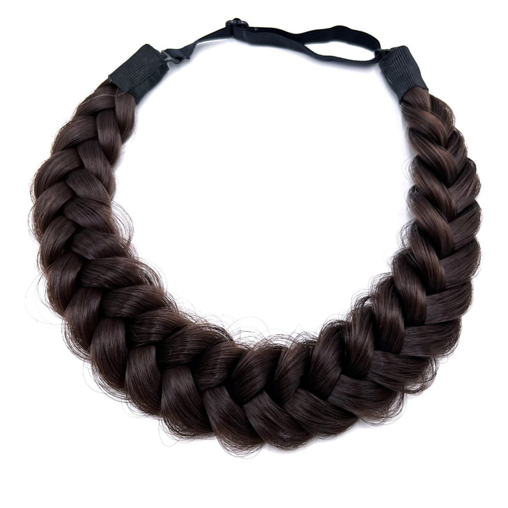 TOECWEGR Synthetic Hair Braided Headband Classic Wide Strands Wedding Disorderly Fluffy Braids Wig Band Women Beauty Acc