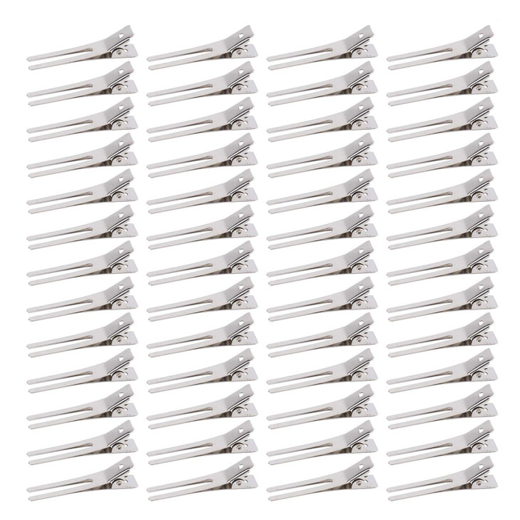 Hedume 300 Pack Double Prong Clips Hairdressing Curl Setting Section Hair Clips 18 Metal Clips for Hair Salon Barber DIY