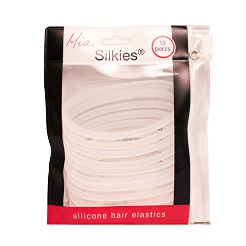 Mia Silkies Silicone Hair Elastics Rubber Bands Last 10 Times Longer Translucent Clear for Women Girls Sports Wet Hair 1
