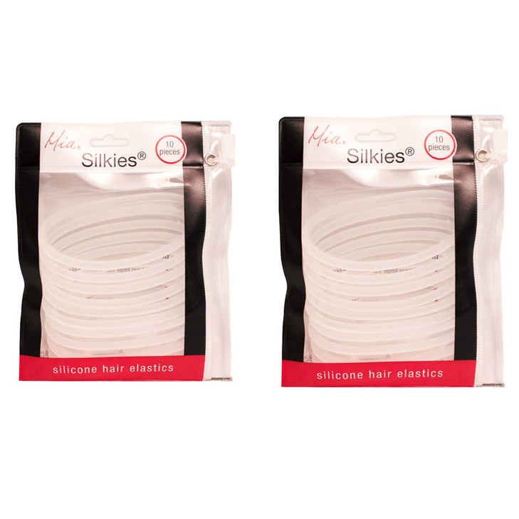 Mia Silkies Hair Ties Silicone Hair Elastics Lasts 10 Times Longer Than Rubber Bands Ponytail Holders for Thick Hair Wom