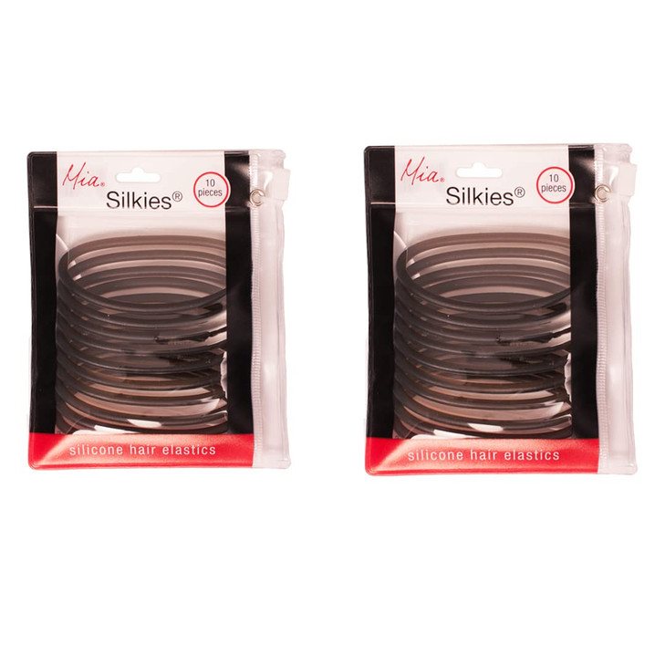 Mia Silkies Silicone Hair Elastics Hair Ties for Thick Hair Women Teens Athletes Girls Lasts 10 Times Longer Than Rubber