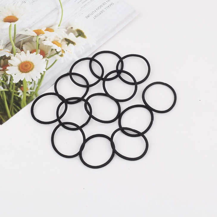 Baby Girls Hair Ties Nometal Hair Elastics Ponytail Holders Hair Bands 2 mm x 25 cmBlack