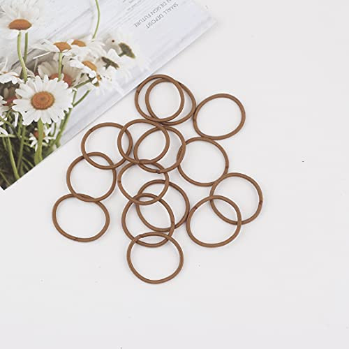 100 Pcs Baby Girls Hair Ties No Crease Hair Bands Elastic Ponytail Holders Thin Hair 2 mm x 25 cmLight Brown