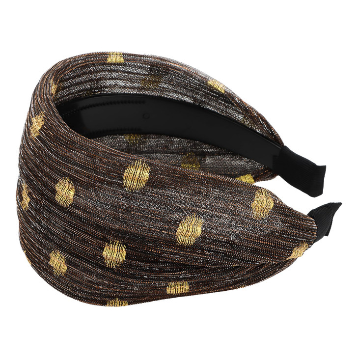 ACOUINT 1 Pack Brown Headband for Women Boho Wide Headbands Thick Headbands with Teeth Large Head Bands for Womens Hair