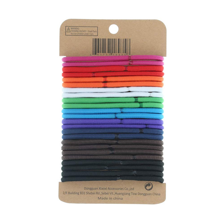 Minihope nometal elastic hair ties womens multicolor thick large elastics 5MM for thick hair 24 Count