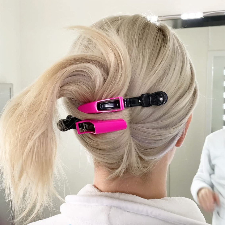 HHLL Hair Clips for Women Wide Teeth DoubleHinged Design Alligator Styling Sectioning Clips of Professional Hair Salon Q