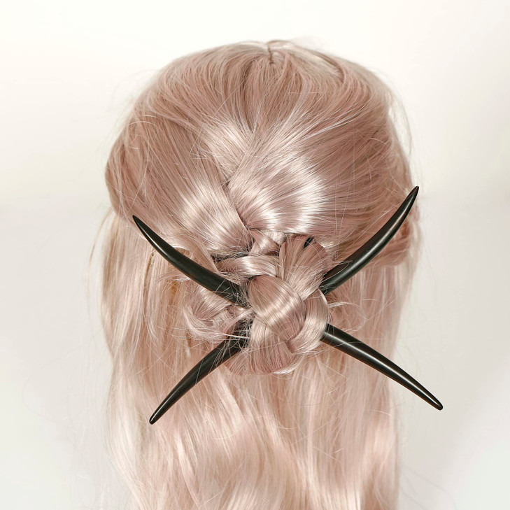 REAL SIC Natural Sandalwood Hair Sticks for Women Set of 2 Sustainable Retro Boho Fashion ChopsticksWood Hair Pins for L