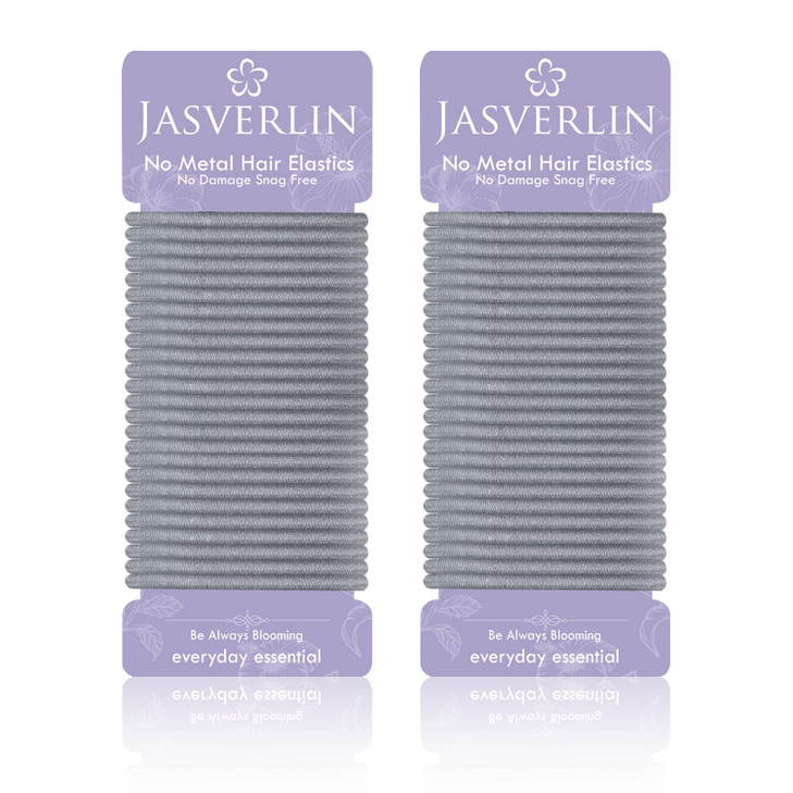 JASVERLIN Gray Hair Elastics Ties No Metal Ponytail Holders for Women Girls Men Guys Thick Curly Hair Styling Accessorie