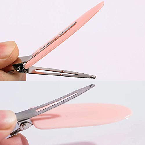 6 Pieces No Bend Hair Clips No Crease Hair Clip for Hairstyling Makeup Clips for Women and Girls BlackPinkWhite