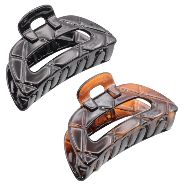 Parcelona French Elite Medium Cellulose Acetate Jaw Hair Claw Clips Durable Styling Women Hair Accessories Hair Clip for