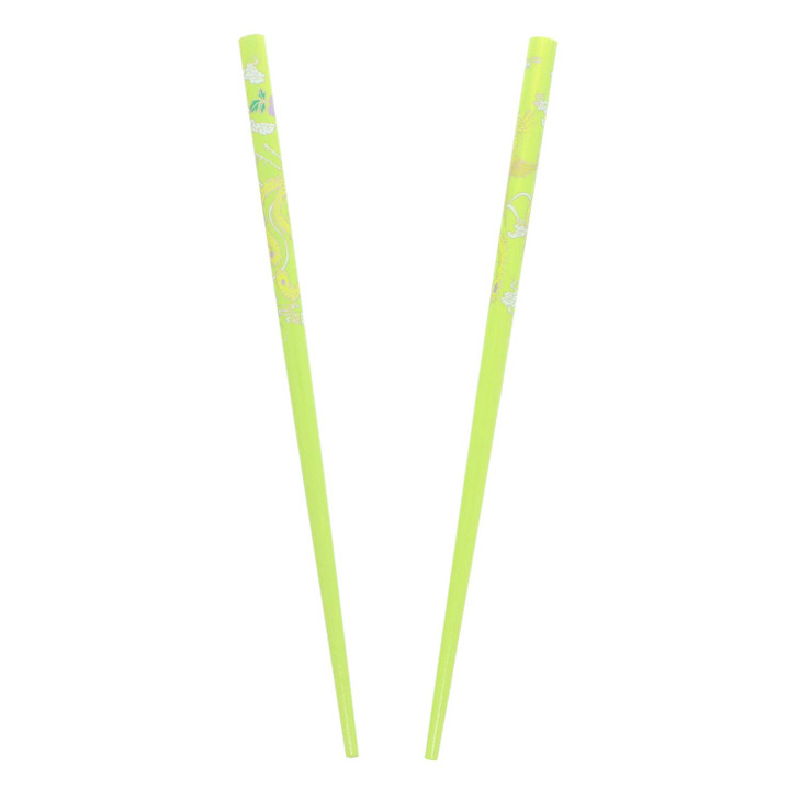 Set of Wooden Hair Sticks With Chinese Dragon Chopsticks Green