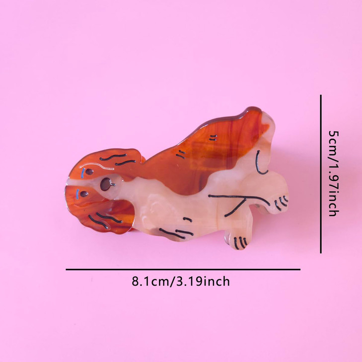 Cocker Spaniel Dog Hair ClipsSmall Claw Clips for GirlsAcetate Hair Clips for WomenS6