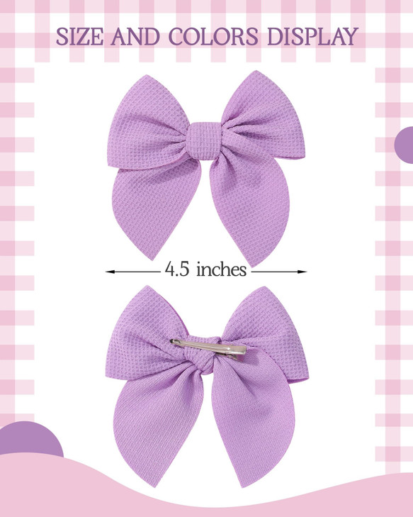 doboi 10PCS Baby Girls Hair Clips Bows Waffle Fable Hair Bows for Girls Hair Accessories for Baby Toddlers Kids 45 Inche