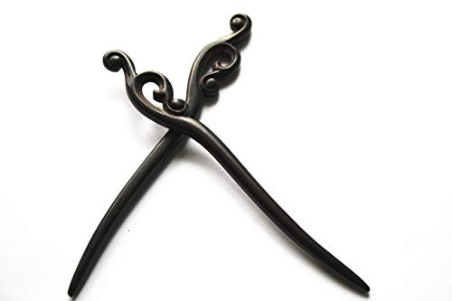 Myhsmooth Zzbgswish 2 Count Hair Sticks Natural Ebony Black Sandalwood Handmade Carved Hair Clip Shawl Hair Pins Pack of