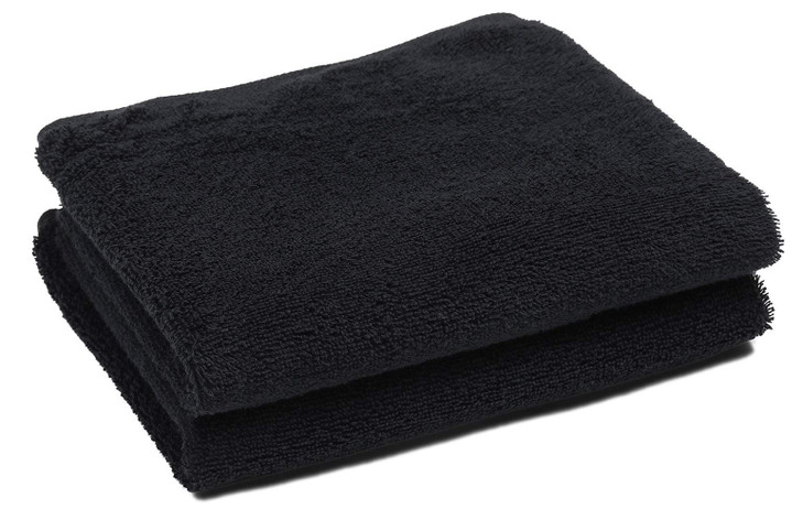 PERFEHAIR Black Salon Towels 2Pack 16 X 27 InchesBarber Hand Cotton Towel for Gym Bath Spa Shaving Shampoo
