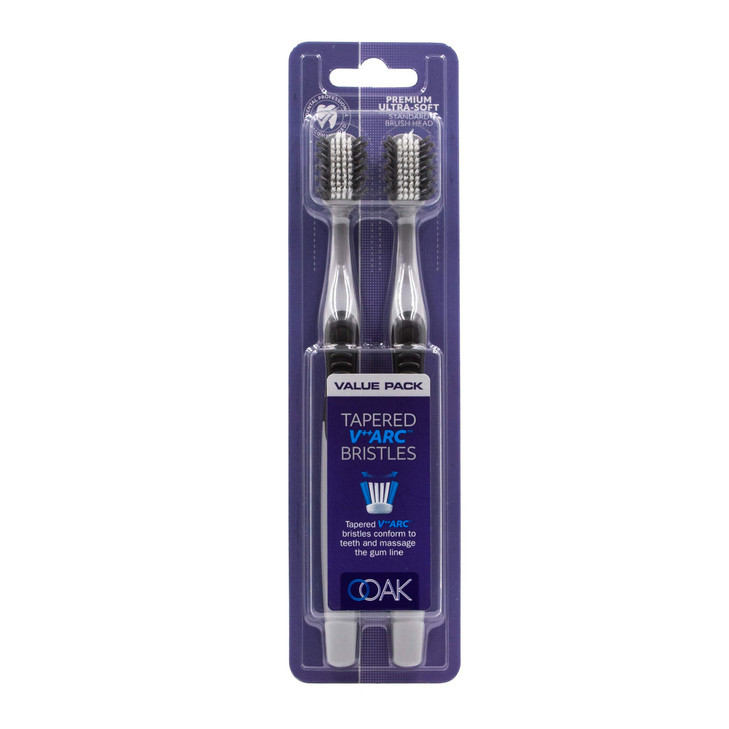Ooak Toothbrush, Tapered V++Arc Bristles, 2 Pack Silver/Black online at globaldelivered