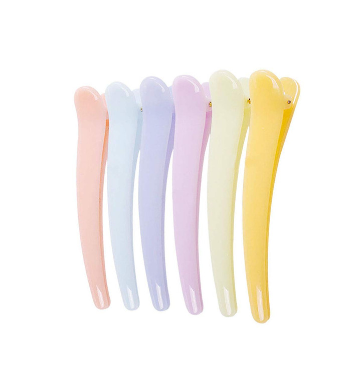 Fodattm Set of 12 Professional Hairdressing Salon Non Slip Alligator Hair Clip Simple Hairgrip Hair Barrettes Plastic Du
