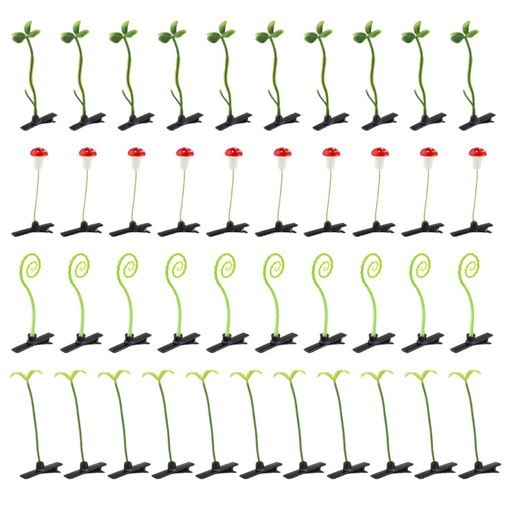 40pcs Sprout Hair Clips Funny Cute Plant Hair Accessories Mushroom Bean Sprout Grass Clips for Kids Girls Women Party