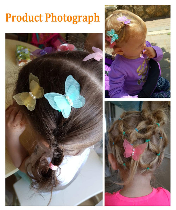 Zapire 16 Packs Baby Girl Hair Clips Chiffon Nonslip Butterfly Clips Barrettes for Girls Baby Kids Children Toddlers Hai