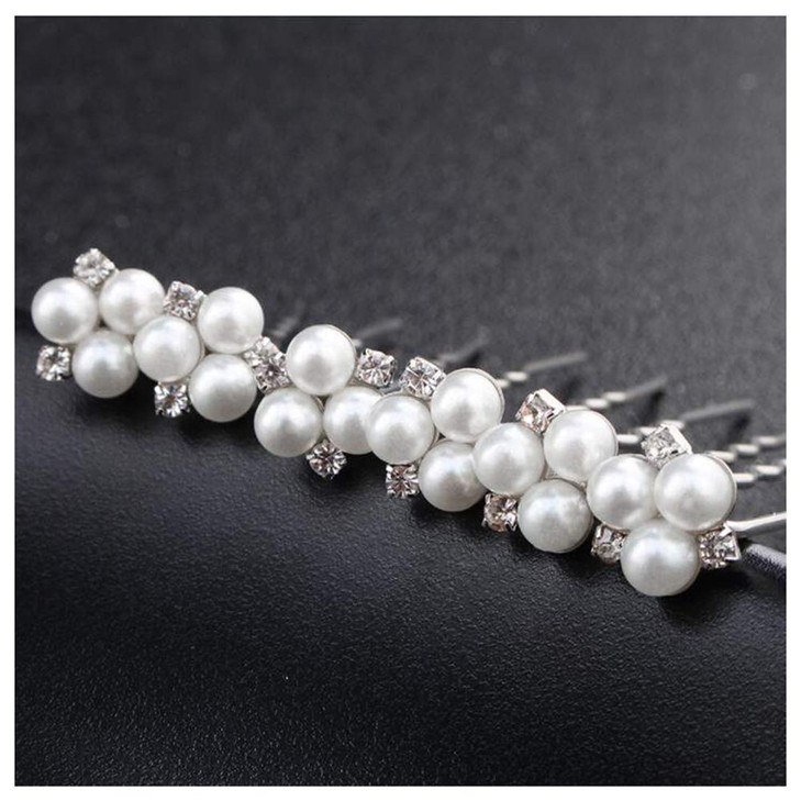 Anglacesmade Bridal Hair Pins Crystal Hair Pin Pearl Bobby Pins Wedding Headpiece Bridesmaid Flower Girl Hair Accessorie