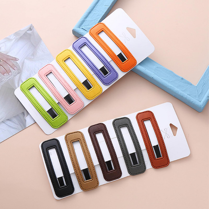 AsggBah 10pcs Large Hair Snap Clips 3 Inch Cutout Rectangle Hair Barrettes for Girls Women No Slip Hair Clips for Thick