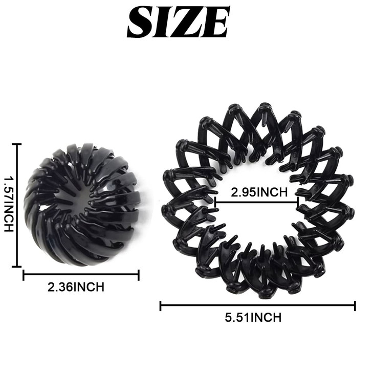 NSBELL 12PCS Birds Nest Hair Clips Hair Claw Clamps Bun Makers Expandable Ponytail Holder Comb Hair Bands Hair Accessory
