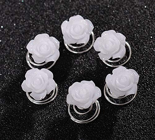 24PCS Rhinestones Crystal Spirals Hair Pin Clip Imitation Pearl Spin Pin Swirl Hair Twists Coils Hairpin Bun Stick Pick