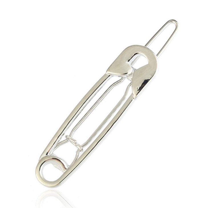 6 Pcs Silver Hair Pins Hair Clips Alloy Safety Pin Shape Hairpin Barrettes Hairdressing Tool Hair Accessories for Women