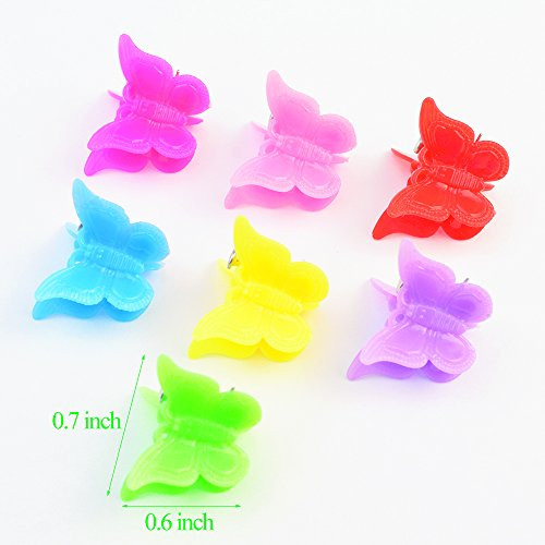 100 Packs Assorted Color Butterfly Hair Clips Bantoye Beautiful Mini Hair Accessories for Girls and Women Random Color