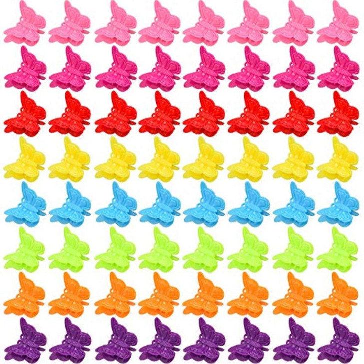 100 Packs Assorted Color Butterfly Hair Clips Beautiful Mini Clips Accessories for Women and Girls Random