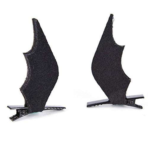 Aeyistry 1 Pair Halloween Bat Wings Hair ClipsDevil Wing Hair Barrettes Horror Hairpins for CosplayBlack
