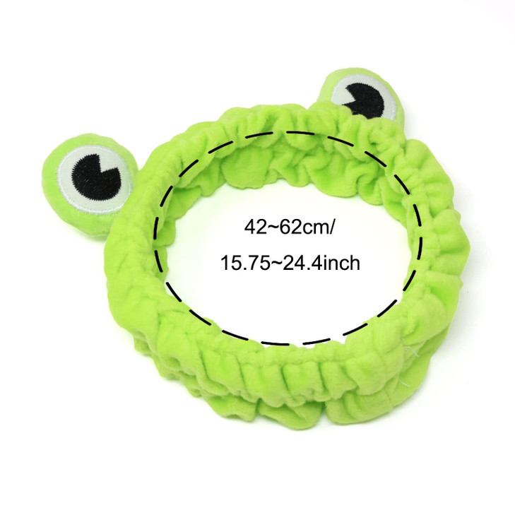 Honbay 2PCS Lovely Frog Headbands Cute Makeup Hair Hoops Elastic Animal Shower Hairbands Head Wrap Hair Accessories for