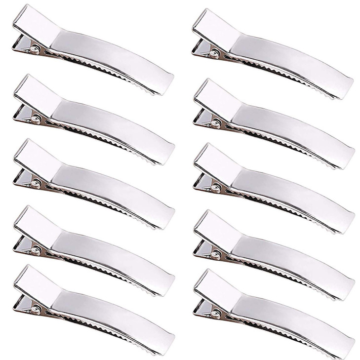 Jdesun 50 Pieces 2 Inches Alligator Hair Clips Metal Single Prong Curl Clips Hairpins Teeth Bow Hair Clips for Salon Gir